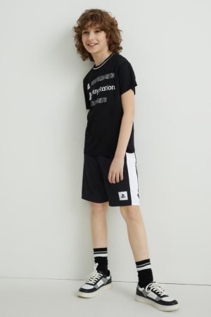 C&A Playstation Set Sleeve And 2 Piece T-shirts Jungen Schwarz | ENBVQ-0285