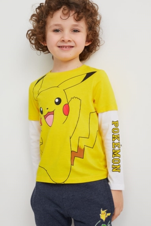 C&A Pokémon Long Sleeve Oberteile Jungen Gelb | XZGED-3204