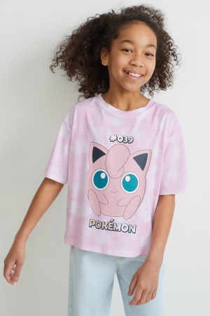 C&A Pokémon Sleeve T-shirts Mädchen Rosa | UMNQJ-8517