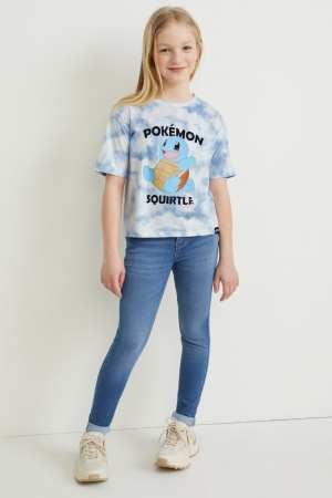C&A Pokémon Sleeve T-shirts Mädchen Weiß Hellblau | UCZVW-6830