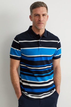 C&A Polo Gestreift Hemd Herren Dunkelblau | PHYNZ-2730