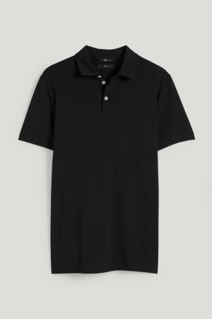 C&A Polo Hemd Herren Schwarz | CGLZO-7946