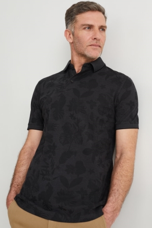 C&A Polo Hemd Herren Schwarz | QYBZK-6781
