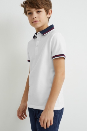 C&A Polo Hemd Jungen Weiß | UVTLD-7892
