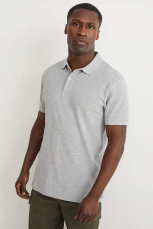C&A Polo With Organic Baumwoll Hemd Herren Grau | AOLDG-6285