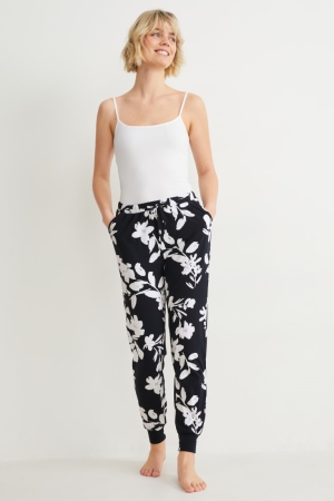 C&A Pyjama Bottoms Floral Nachtwäsche Damen Dunkelblau | HEGDA-9478