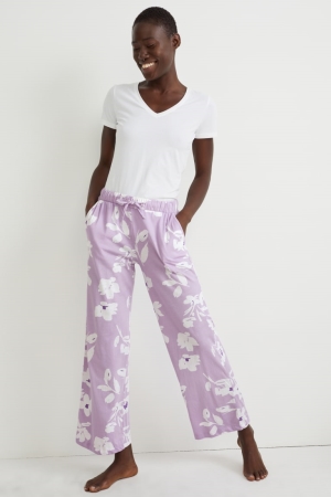 C&A Pyjama Bottoms Floral Nachtwäsche Damen Helllila | ZTRKL-6102
