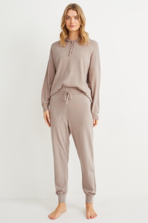 C&A Pyjama Bottoms Nachtwäsche Damen Grau Braun | BXFVK-1985