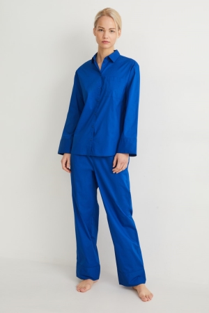 C&A Pyjamas Nachtwäsche Damen Blau | WTFOE-1604