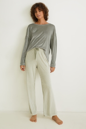 C&A Pyjamas Nachtwäsche Damen Hellgrün | NGWUV-2397