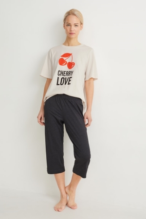 C&A Pyjamas Nachtwäsche Damen Weiß | TAXZR-6053