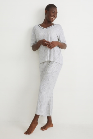 C&A Pyjamas Patterned Nachtwäsche Damen Weiß | XFJWC-5268