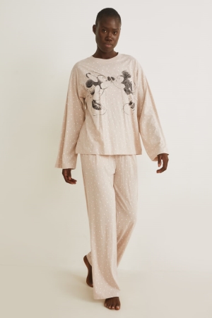 C&A Pyjamas Polka Dot Disney Nachtwäsche Damen Beige | CJTWG-7391