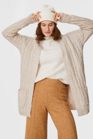 C&A Recycled Strickjacke Damen Beige | BKCRZ-6127