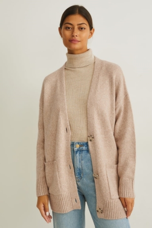 C&A Recycled Strickjacke Damen Beige | DJVOP-1372