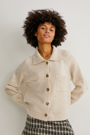 C&A Recycled Strickjacke Damen Beige | ELBSM-7594