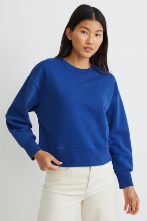 C&A Recycled Sweatshirts Damen Dunkelblau | VMGPL-6923