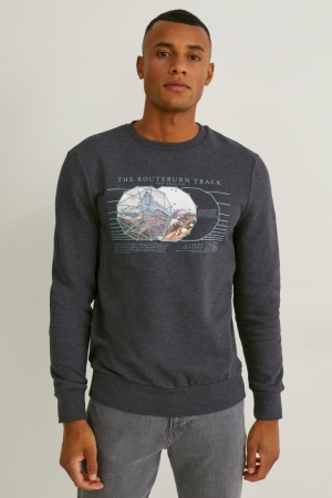 C&A Recycled Sweatshirts Herren Grau | UOSDX-6018