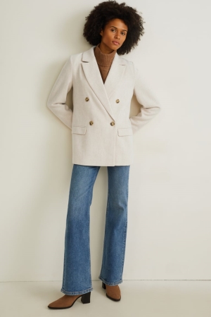 C&A Regular Fit Blazer Damen Beige | XVUIL-1894