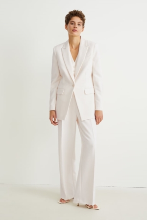 C&A Regular Fit Blazer Damen Weiß | QCVKM-3279