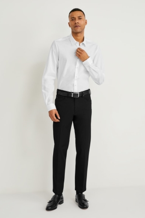 C&A Regular Fit Hosen Herren Schwarz | EBQRK-0853