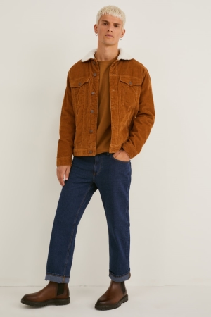 C&A Regular Lycra® Jeans Herren Blau Dunkelblau | BQRLU-6139