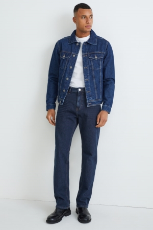 C&A Regular Lycra® With Recycled Baumwoll Jeans Herren Blau Dunkelblau | UAJWK-9027