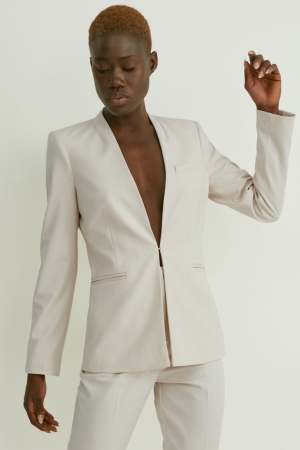 C&A Relaxed Fit Blazer Damen Hellbeige | BIWTP-2107