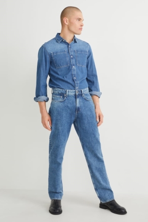 C&A Relaxed Jeans Herren Blau Hellblau | AXIDS-2698
