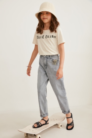 C&A Relaxed Jeans Mädchen Blau Hellgrau | TIWQD-8315