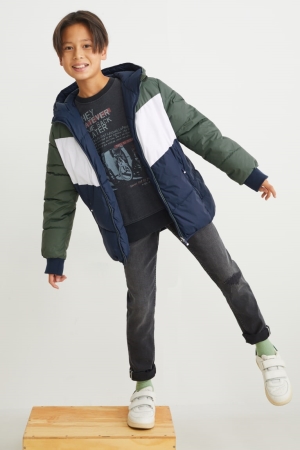 C&A Reversible With Hood Recycled Jacke Mädchen Weiß Dunkelgrün | ZDTXI-8064