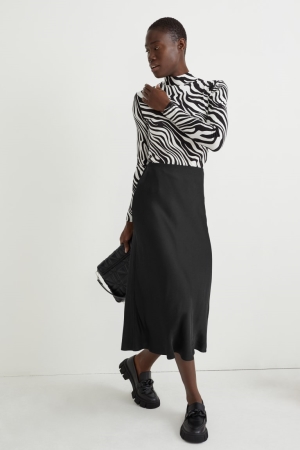C&A Satin Lenzing™ Ecovero™ Röcke Damen Schwarz | DPVWX-2948