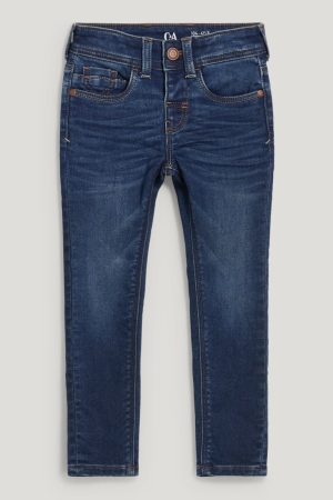 C&A Schlank Jog Denim Lycra® Organic Baumwoll Jeans Jungen Blau Dunkelblau | VHZFE-8527