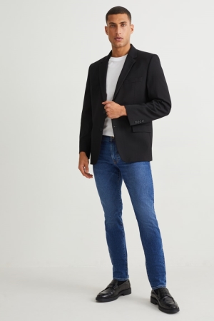 C&A Schlank Lycra® Jeans Herren Blau | LXEHZ-5231