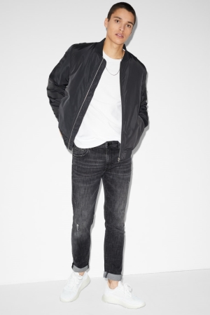 C&A Schlank Lycra® With Recycled Baumwoll Jeans Herren Blau Grau | EVRJB-4286