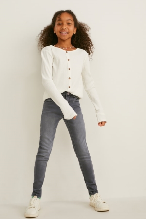 C&A Schlank Thermal Jeans Mädchen Blau Grau | JECIM-3279