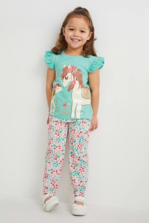 C&A Set 2 Sleeve And 3 Piece Hosen Mädchen Grün | JBVTO-6845