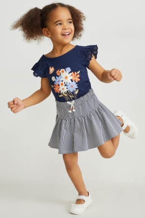 C&A Set 2 Sleeve s, And Leggings 4 Piece Röcke Mädchen Weiß | TJLNC-9724