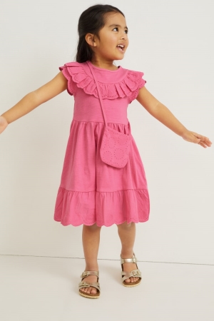 C&A Set And Bag 2 Piece Kleider Mädchen Rosa | EFJZL-3978