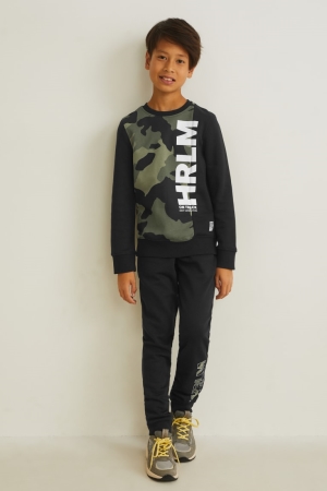 C&A Set And Joggers 2 Piece Sweatshirts Mädchen Dunkelgrün Schwarz | RGIYK-2073