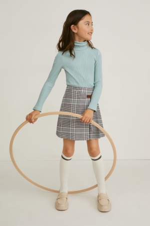 C&A Set And Knee-high Socks 2 Piece Röcke Mädchen Weiß | EOLDW-5127