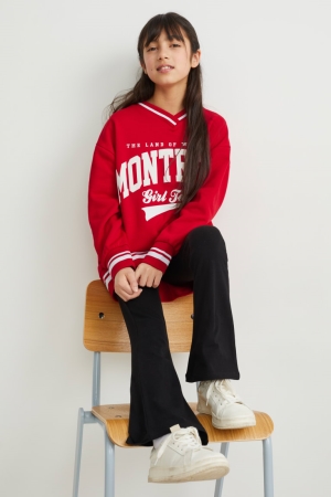 C&A Set And Leggings 2 Piece Sweatshirts Mädchen Rot | UHSVY-4560