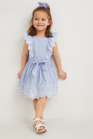 C&A Set And Scrunchie 2 Piece Kleider Mädchen Hellblau | UFYWL-5260