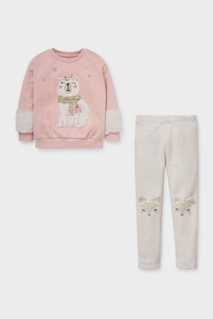 C&A Set And Thermal Leggings 2 Piece Hosen Mädchen Rosa | ZAYJP-6783