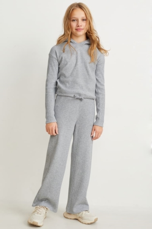 C&A Set Bottoms And 2 Piece Hosen Mädchen Hellgrau | NPFJW-2385