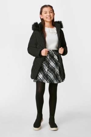 C&A Set Flannel And Tights 2 Piece Röcke Mädchen Schwarz | NMXPL-9154