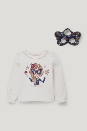 C&A Set Long Sleeve And Mask 2 Piece Oberteile Mädchen Weiß | TWMOY-2603