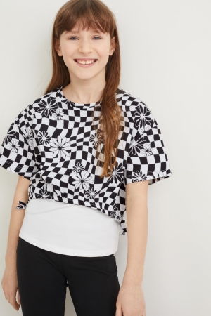 C&A Set Sleeve And 2 Piece T-shirts Mädchen Schwarz | TFLNS-8964
