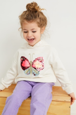 C&A Shiny Hoodie Mädchen Weiß | MWGVS-5136