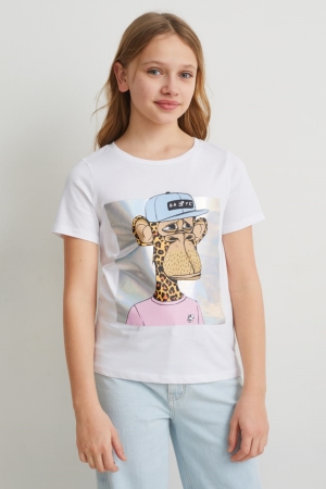 C&A ShorSleeve d Oberteile Mädchen Weiß | IOKAS-4593